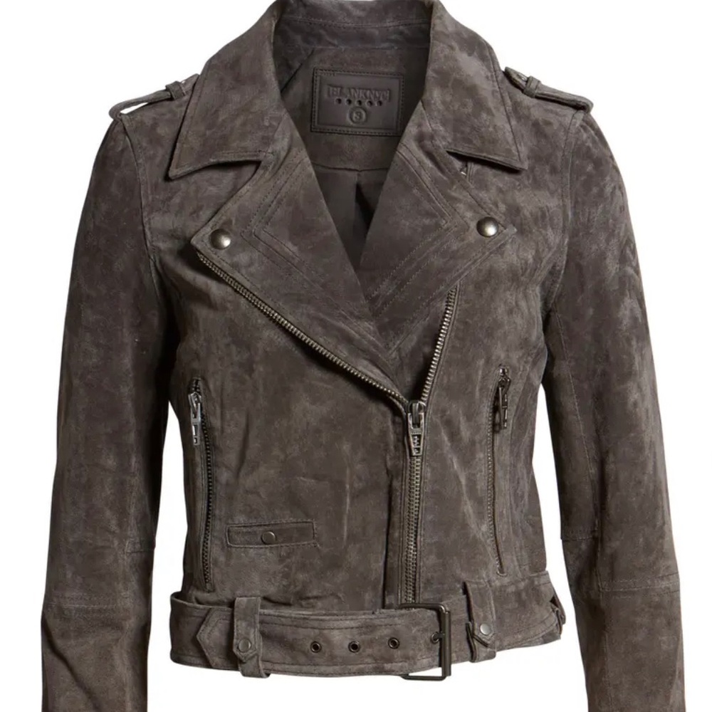 BlankNYC Purple Suede Moto Jacket
